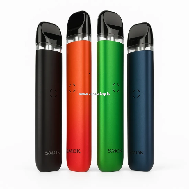SMOK IGEE A1 vape kit devices in multiple colours displayed on a white background