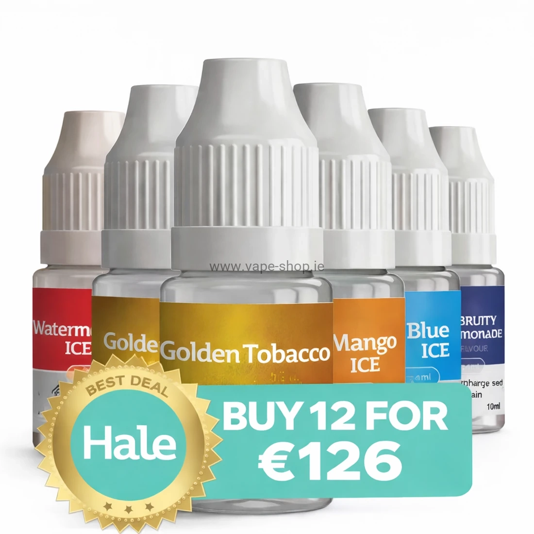 Hale e-liquids bundle in Ireland – mixed flavours, buy 12 bottles for €126
