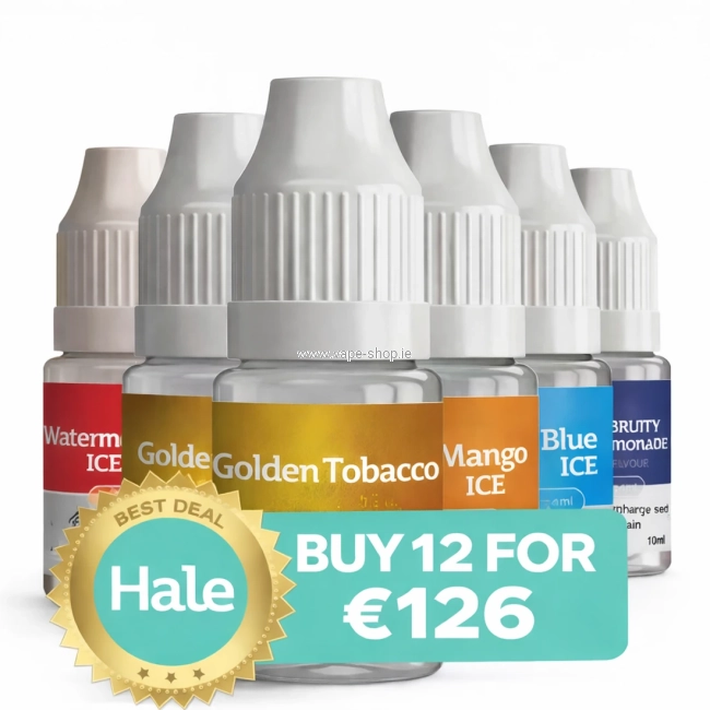 Hale e-liquids bundle in Ireland – mixed flavours, buy 12 bottles for €126