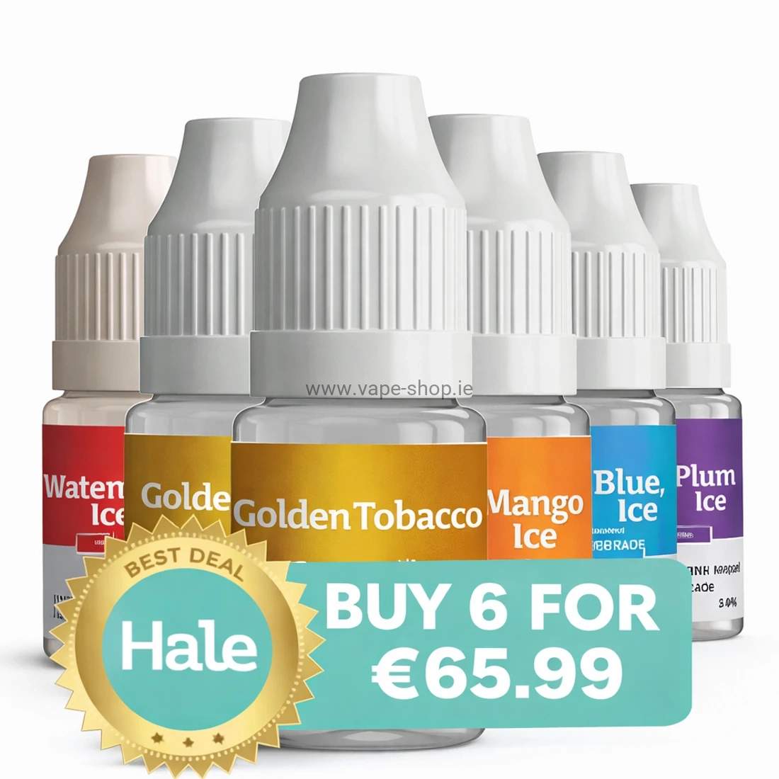 Hale e-liquids bundle in Ireland – mixed flavours, buy 6 bottles for €65.99