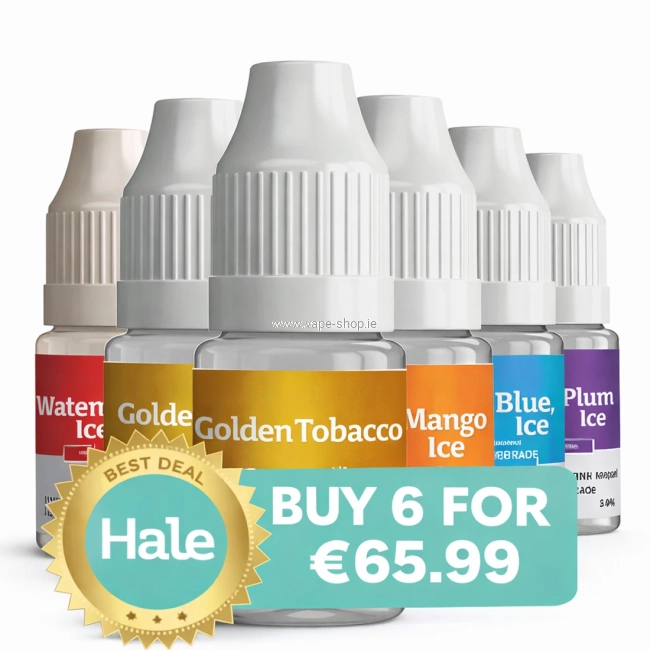 Hale e-liquids bundle in Ireland – mixed flavours, buy 6 bottles for €65.99
