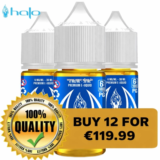 Halo premium e-liquid bundle deal in Ireland – buy 12 for €119.99 promotional image