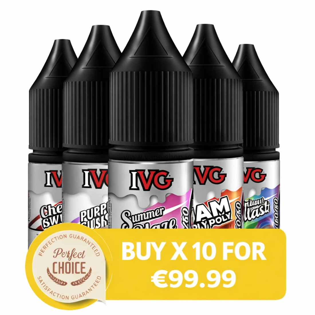 IVG vape e-liquid bundle in Ireland – buy 10 bottles for €99.99 promotional image