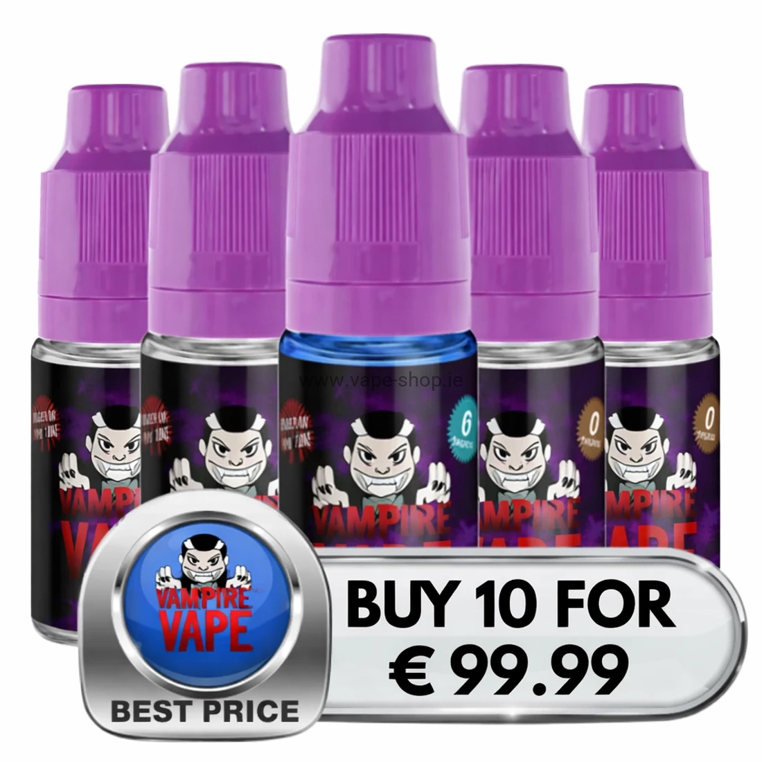 Vampire Vape e-liquid bundle in Ireland – buy 10 bottles for €99.99