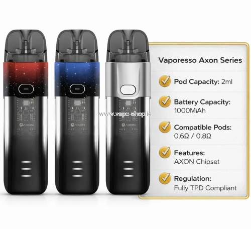 Vaporesso Axon pod kit specifications and device overview