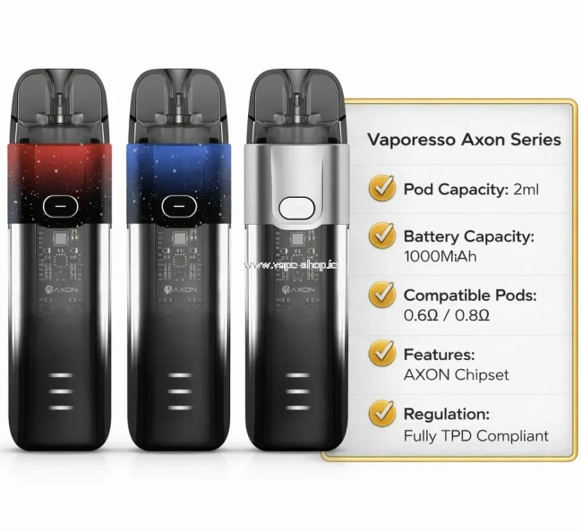 Vaporesso Axon pod kit specifications and device overview