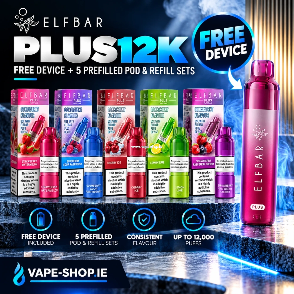 Elf Bar Elfplus 12K – FREE Device + 5 Prefilled Pod & Refill Sets
