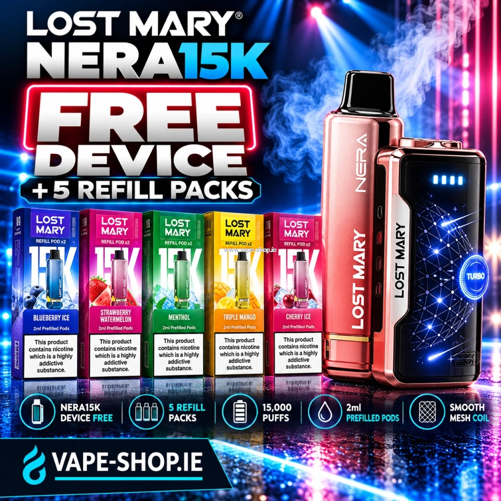 FREE Lost Mary NERA15K Device + 5 Refill Packs