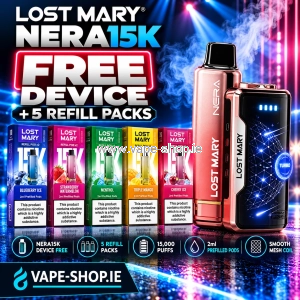 FREE Lost Mary NERA15K Device + 5 Refill Packs