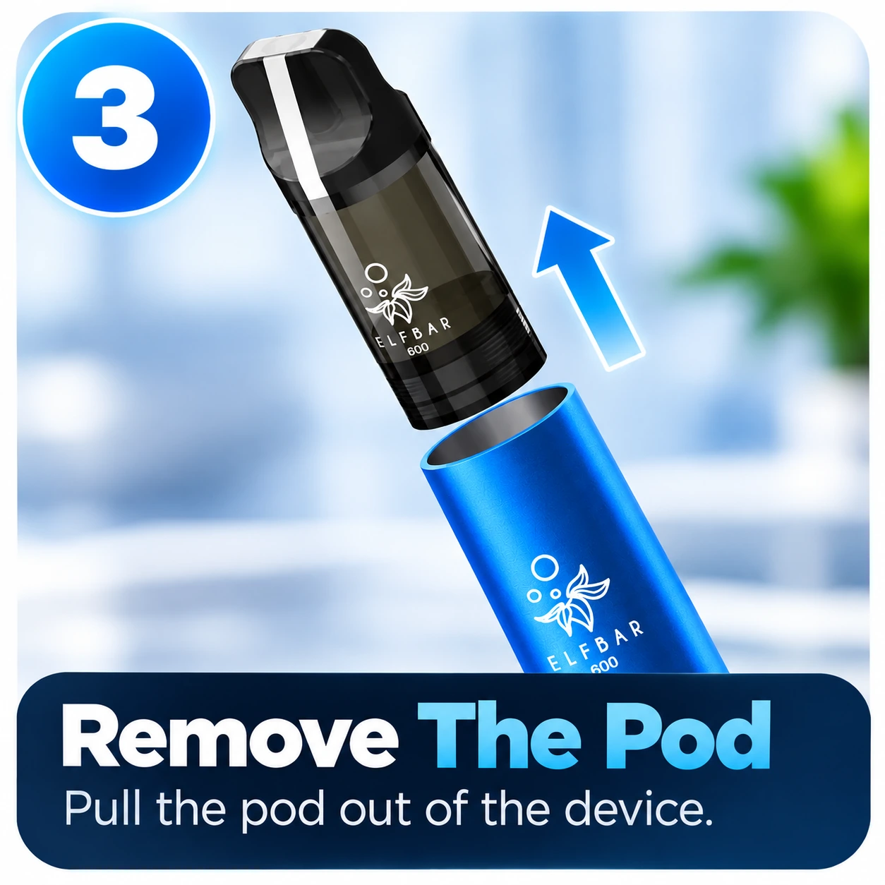 Step 3: Remove the prefilled pod from the Elf Bar EB600 rechargeable device.