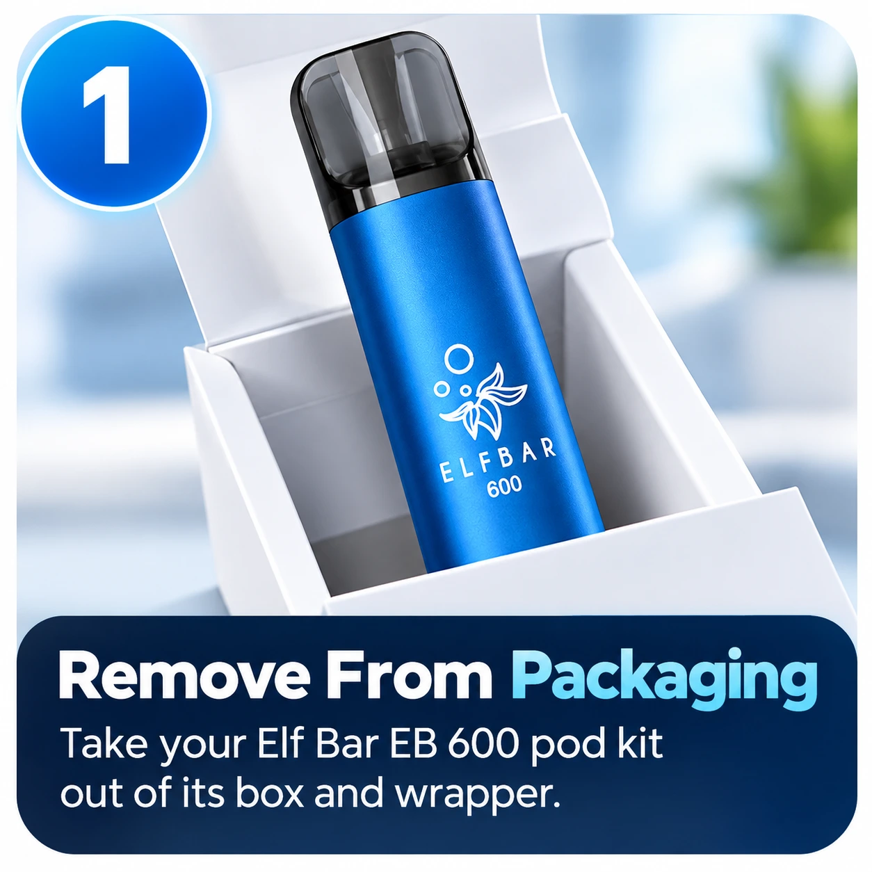 Step 1: Remove the Elf Bar EB600 pod kit from its packaging.